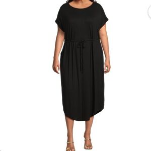 Terra & Sky Spandex Blend Back Plus Size Criss Cross Dress